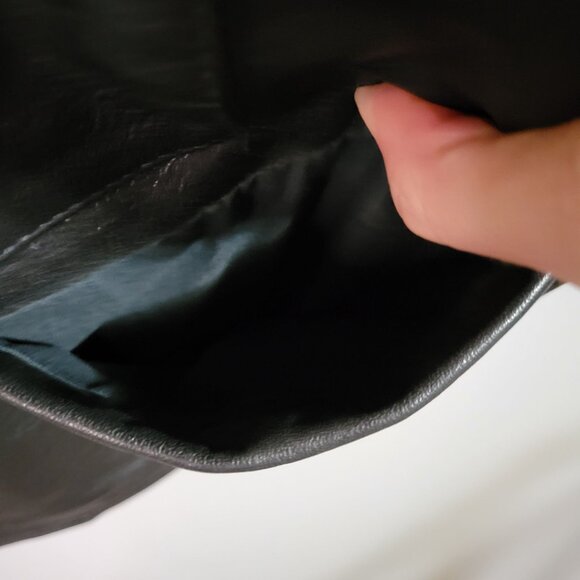 Wilsons Leather Men's M Medium Black Leather Biker Motorcycle Vest Snap Closure - Picture 6 of 11